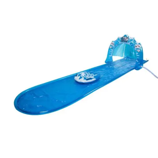Pool Central 16ft. Blue & White Inflatable Ice Breaker Lawn Water Slide {5}