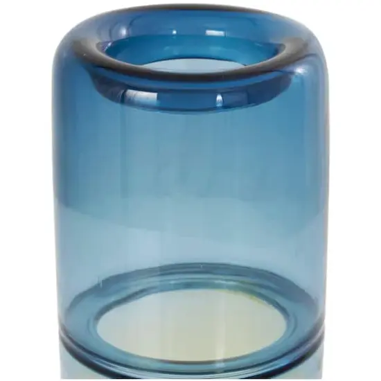 13" Blue & Yellow Ombre Glass Vase {5}
