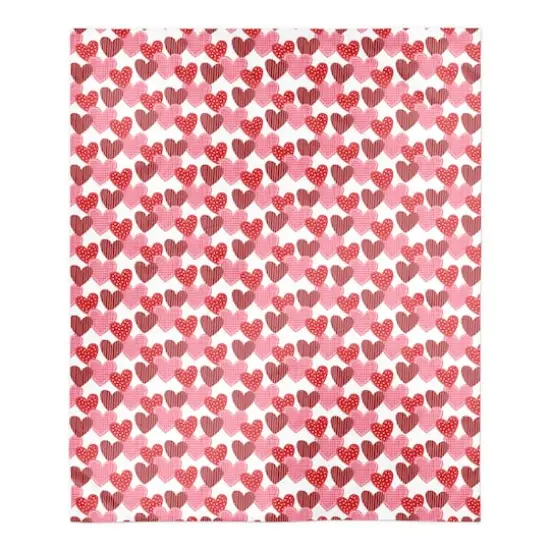 Patchwork Heart Pattern Sherpa Fleece Blanket {1}