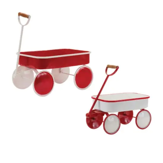 Metal Wagon D&eacute;cor Set, 18" & 14.25" {1}