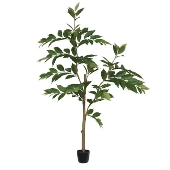 5ft. Potted Artificial Green Nandina Tree {1}