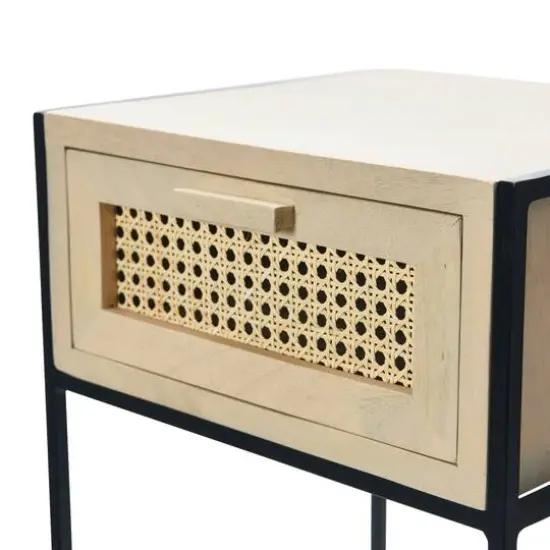 Hello Honey&reg; 22" Natural Cane & Mango Wood End Table {7}