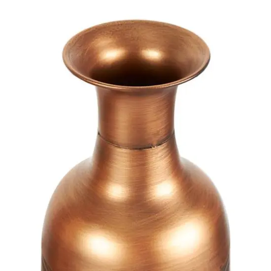 Distressed Ombre Copper Ribbed Vase Set {9}