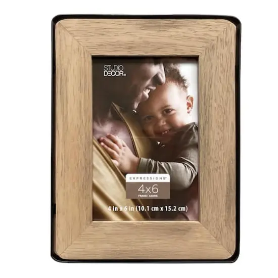Expressions&trade; 4" x 6" Natural Wood & Black Frame by Studio D&eacute;cor&reg; {7}