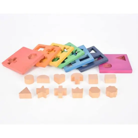 TickiT&reg; Rainbow Wooden Shape Stacker Play Set {3}