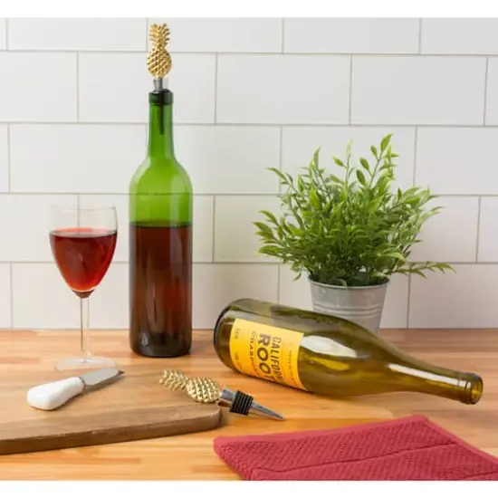 Gold Pineapple Bottle Stopper Set {5}