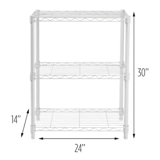 Honey Can Do White 3-Tier Heavy-Duty Adjustable Shelving Unit {7}