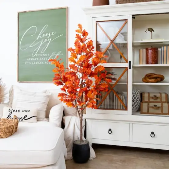 5ft. Autumn Oak Artificial Fall Tree {5}