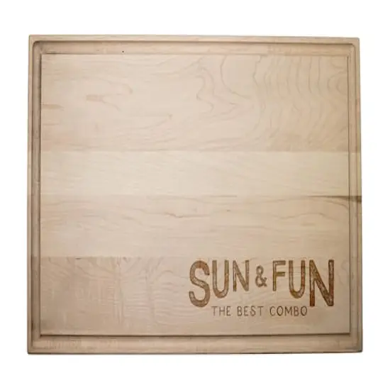 17" Sun & Fun Maple Wood Cutting Board {1}