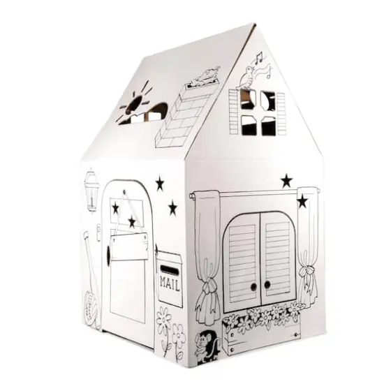 Easy Playhouse Cardboard Clubhouse {5}