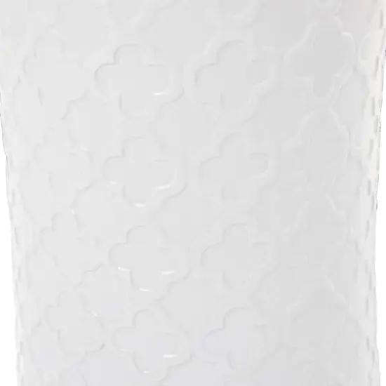 White Ceramic Contemporary Accent Table, 19" x 13" x 13" {4}