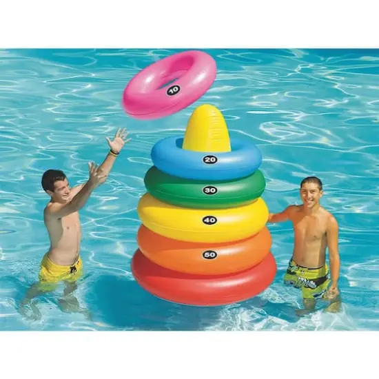 Swimline 4.5ft. Inflatable Giant Ring Toss Target Swimming Pool Game {4}