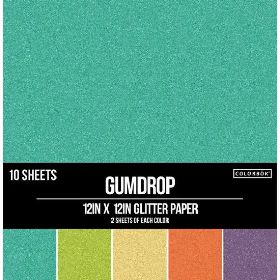 Colorbok&reg; Glitter Gumdrop 68lb. Designer Single-Sided Paper Pad, 12" x 12" {1}