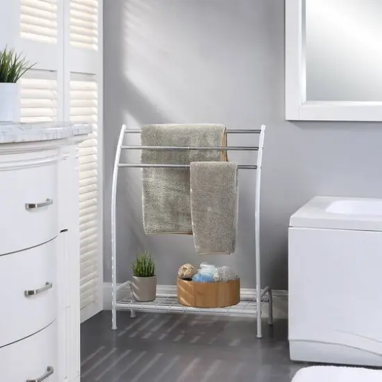 SunnyPoint Standing Towel Rack White {5}