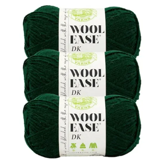 3 Pack Lion Brand&reg; Wool-Ease&reg; DK Yarn Forest Green {1}
