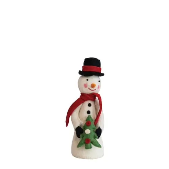 Hello Honey&reg; 10" Handmade Wool Felt Snowman with Hat {1}