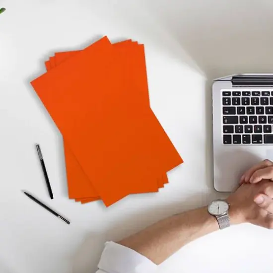 JAM Paper Bright 11" x 17" Tabloid Cardstock, 50 Sheets Orange {5}