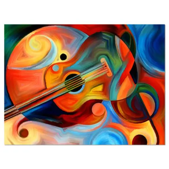 Designart - Music and Rhythm - Abstract Canvas Art Print {1}