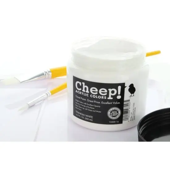 Cheep&reg; Titanium White Acrylic Paint, 16.9oz. {3}