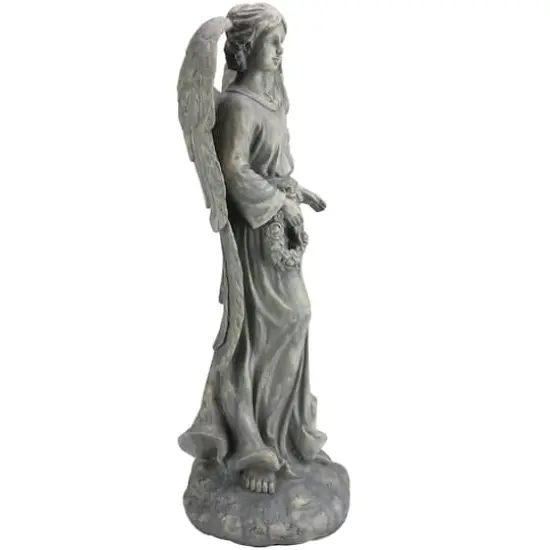26" Angel with Floral Wreath Garden Figure {4}