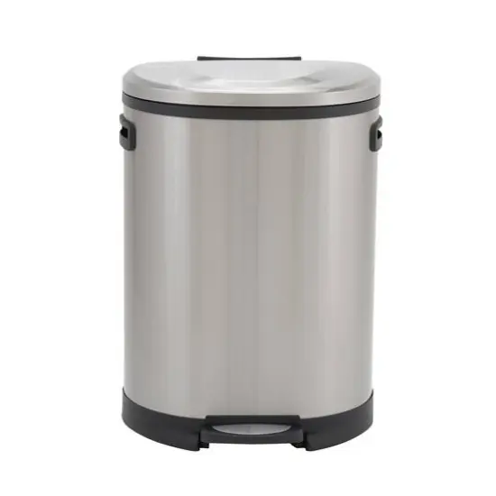Household Essentials 13 gal. Stainless Steel Oval Trash Can with Step {8}