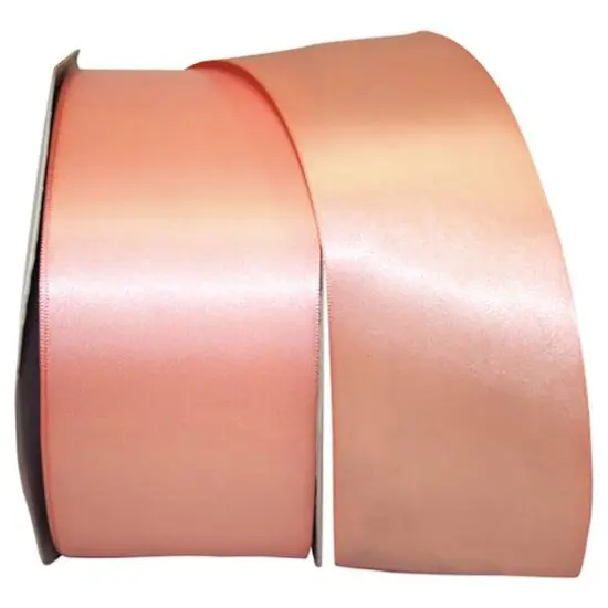 JAM Paper 2.5'' x 50yd. Double Face Satin Ribbon Peach {1}