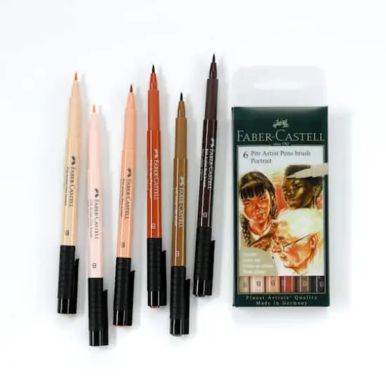 Faber-Castell&reg; PITT&reg; 6 Color Artist Brush Pen Set Portrait {3}