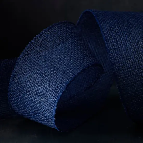 2.5" x 25ft. Faux Linen Wired Ribbon by Celebrate It&reg; Navy {3}