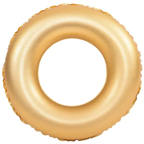 35" Golden Inflatable Pool Ring Float {1}