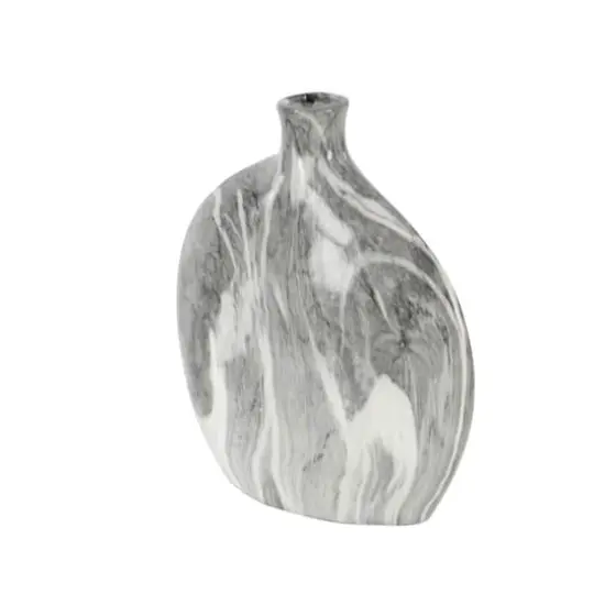 13" Marble Stoneware Contemporary Vase Set {7}