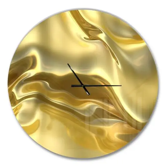 Designart 'Golden Cloth Texture Modern Wall Clock {1}