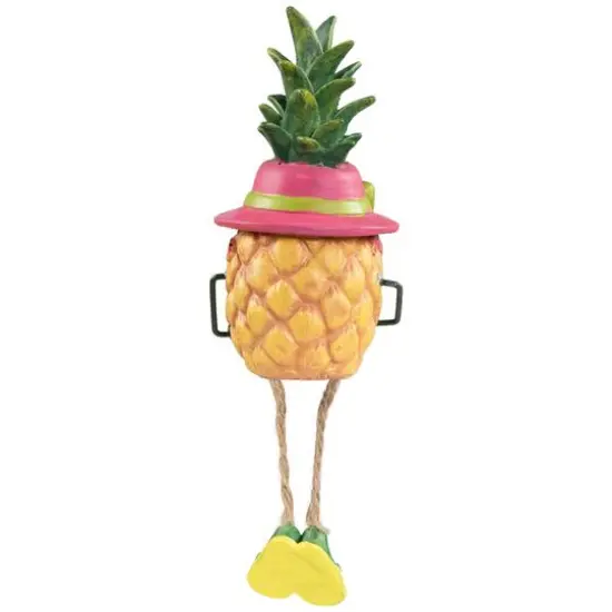 6.25" Tropical Girl Pineapple with Cocktail Outdoor Garden Statue {6}