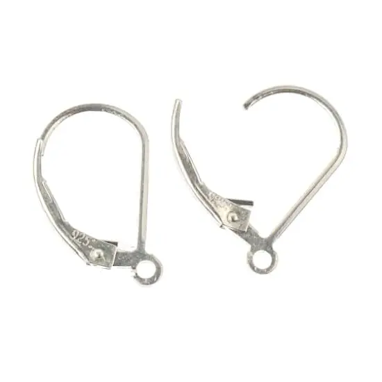 14mm Sterling Silver Lever Backs, 2ct. by Bead Landing&trade; {3}