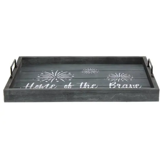 Elegant Designs&trade; 15.5" Home of the Brave Serving Tray with Handles {9}