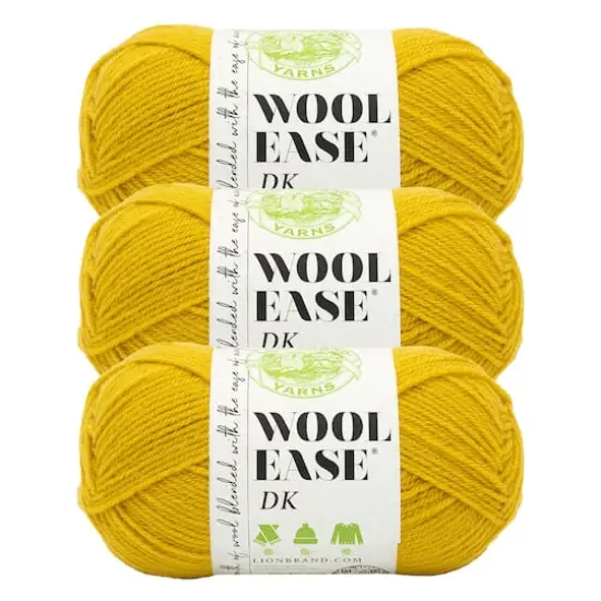 3 Pack Lion Brand&reg; Wool-Ease&reg; DK Yarn Goldenrod {1}