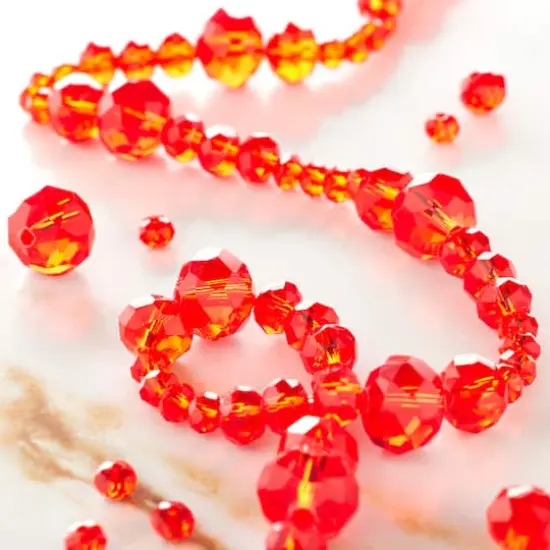 Glass Faceted Rondelle Beads by Bead Landing&trade; Red {3}