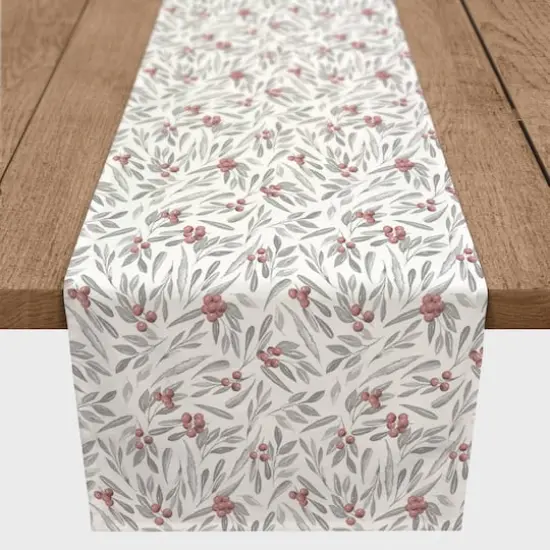 Holly And Leaves 16x90 Cotton Twill Runner {3}
