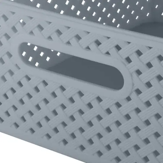 Simplify Medium Gray Wicker Storage Bin, 2ct. {6}