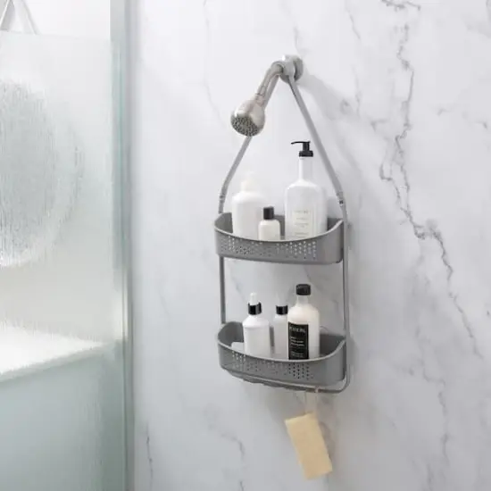 Bath Bliss 2 Way Convertible Shower Caddy Gray {7}
