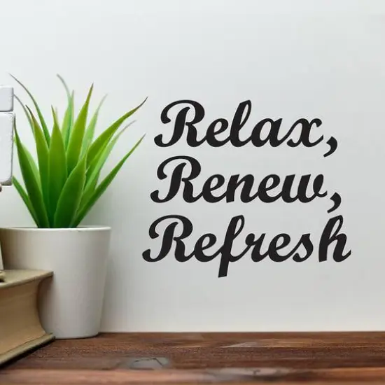 Leisure Arts&reg; Vinyl Matte Black Relax Renew Refresh Decal {3}