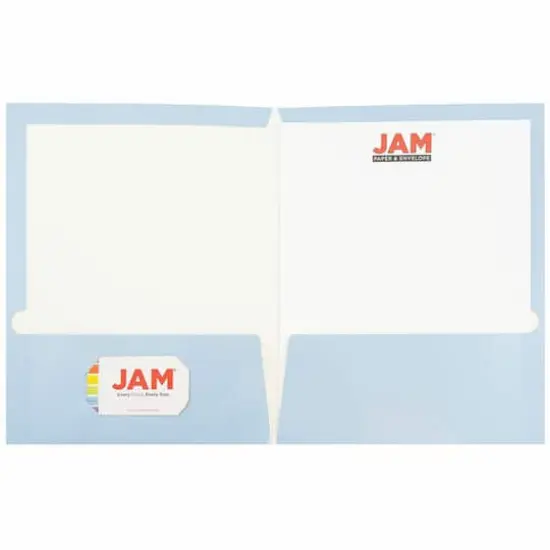 JAM Paper Glossy Two Pocket Folders, 12ct. Baby Blue {5}