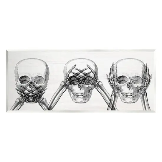 Stupell Industries Speak See Hear No Evil Skulls Wall Plaque Art {1}
