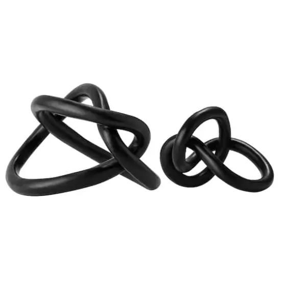 American Art Decor Infinite Curves 2-Piece Resin Table Top Knots Decor - 7.5" x 7.5", 5" x 5.75" {6}