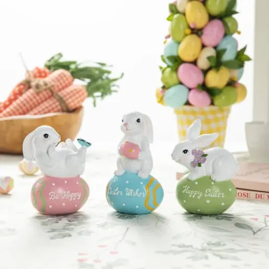 Glitzhome&reg; 4.5" Easter Bunny Table D&eacute;cor Set {3}