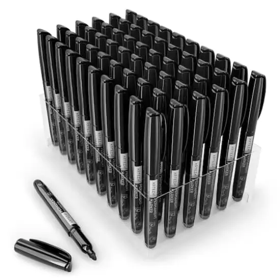 Arteza&reg; Black Fine Tip Permanent Marker Set {3}