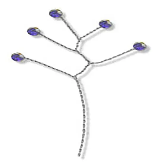 JAM Paper Rinestone Quintet, 12ct. Amethyst Purple with Silver Stem {1}