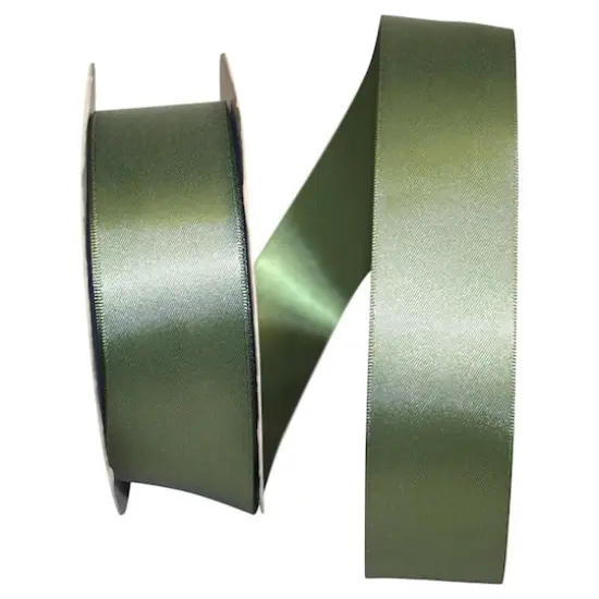 JAM Paper 1.5"x 50yd. Double Face Satin Ribbon Moss {1}