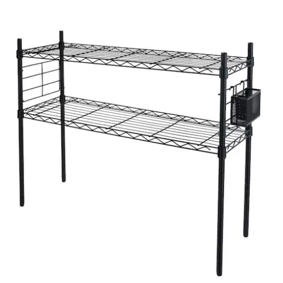 Organize it All Black Steel Etagere Adjustable Shelves {1}