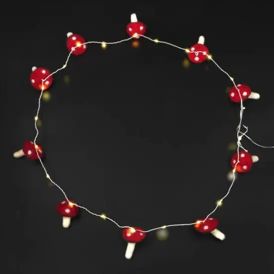 20ct. Warm White LED Felt Mushroom String Lights by Ashland® {3}