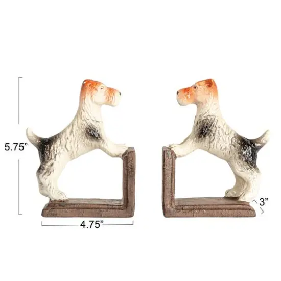 Hello Honey&reg; 5.75" Jack Russell Terrier Cast Metal Bookend Set {5}